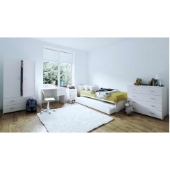 Value Bundle: Trundle bed, Bedside Table, Desk, Tallboy & Wardrobe!
